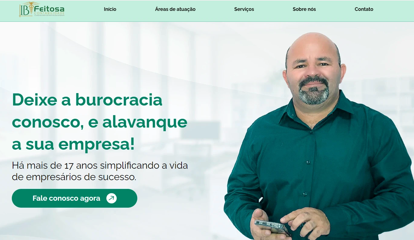 Página inicial do site da Feitosa Contabilidade
